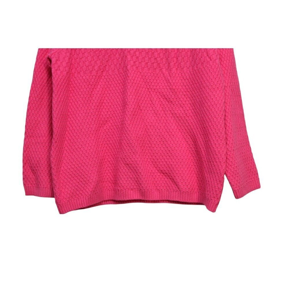 Talbots Sweater Size XL Lambs Wool Textured Knit Pink Valentines Day Preppy Soft - Picture 3 of 12